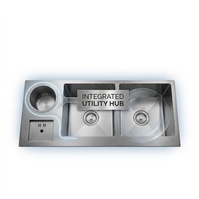 Prezzo buono 27 Inch Undermount Single Bowl Kitchen Sink 16 Gauge with Cutting Board Set in linea