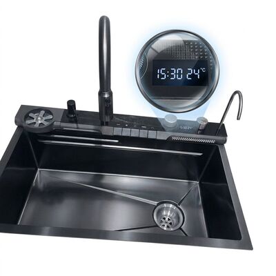 Qualità 24 Inch Handmade Single Bowl Undermount Kitchen Sink 16 Gauge Gunmetal PVD fabbrica