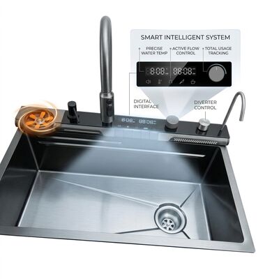 Qualità 26 Inch RV Camper Van Single Bowl Sink SUS304 20 Gauge with Foldable Faucet fabbrica