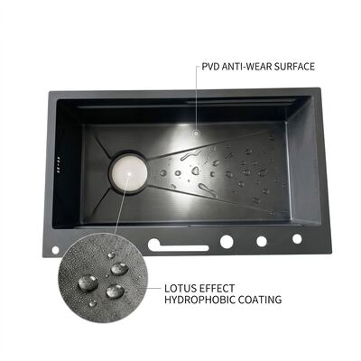 Qualità 33 Inch Undermount Double Bowl Kitchen Sink 16 Gauge with Soap Dispenser SUS304 fabbrica