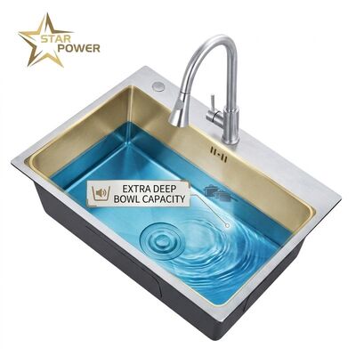Prezzo buono 20 Inch Bar Prep Undermount Single Bowl Kitchen Sink 18 Gauge Nano Black Coating in linea