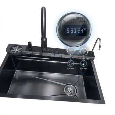Prezzo buono 32 Inch PVD Gunmetal Undermount Single Bowl Kitchen Sink 16 Gauge with Cutting Board in linea