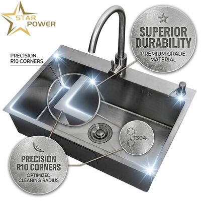 Prezzo buono 15 Inch Round Undermount Bar Sink SUS304 20 Gauge Stainless Steel with Basket Strainer in linea