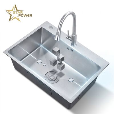 Qualità 24 Inch Undermount Single Bowl Kitchen Sink SUS304 18 Gauge with Nano Coating fabbrica