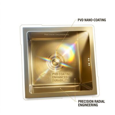 Qualità 22 Inch PVD Gold Undermount Single Bowl Kitchen Sink 16 Gauge with Cutting Board fabbrica