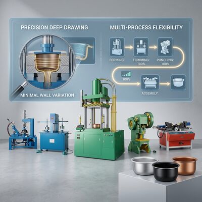 Qualità Thickened Pot Body Trimming Cookware Production Line 320 Ton Servo Hydraulic Forming Press Machine fabbrica